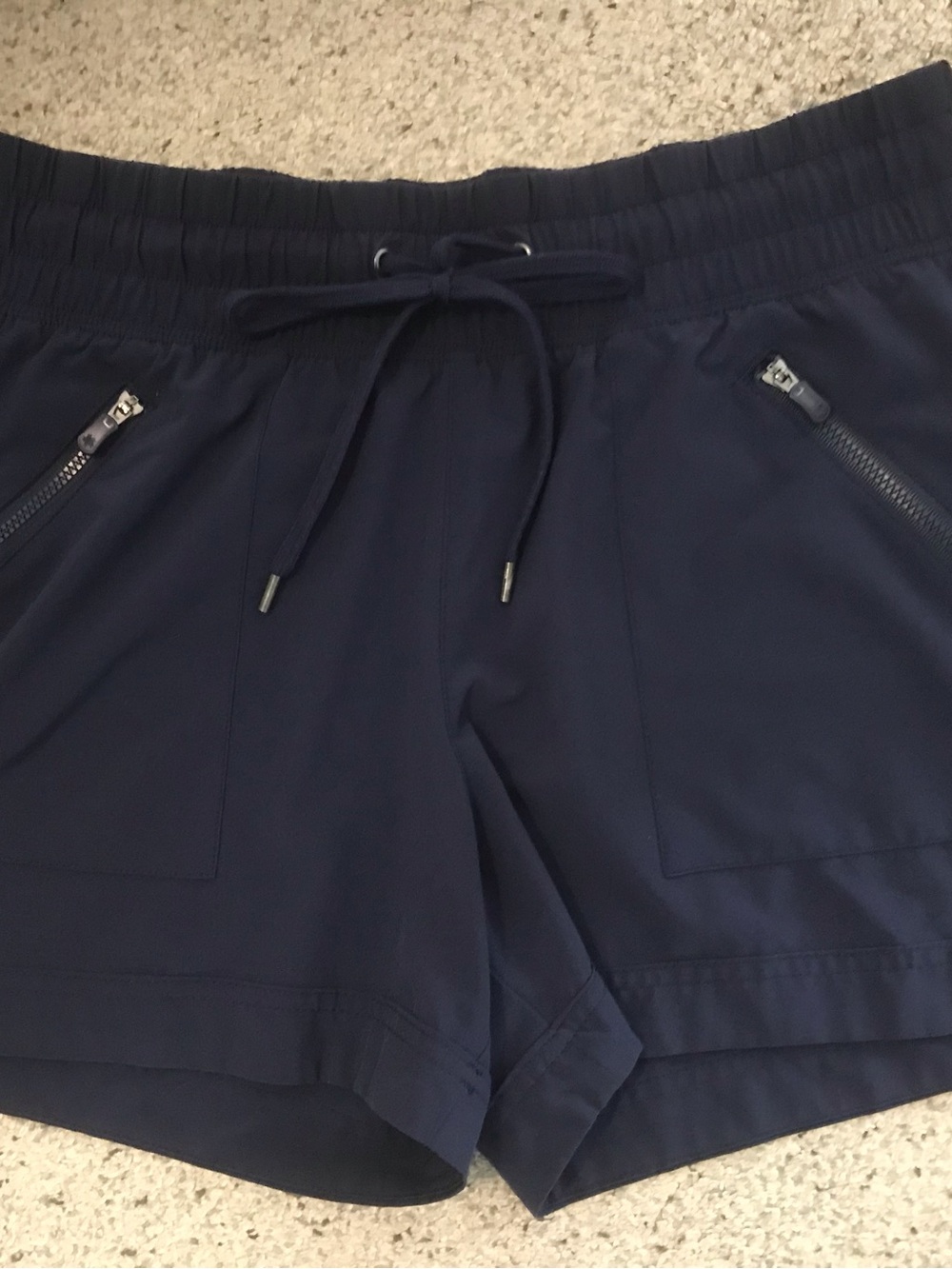 tek gear Navy Elastic Waist Athletic Shorts with Zip Pockets